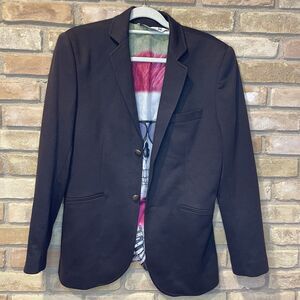 RNT23 Mens Collar Fitted Sport Coat Jacket Blazer Large Skull